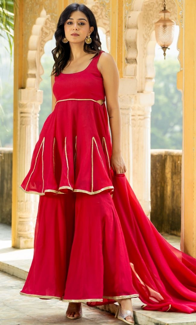 Gulaabo Georgette Sharara Set