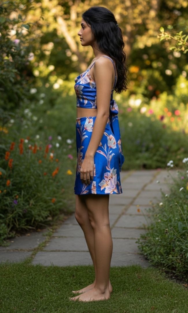 Sapphire Blue Skirt Set