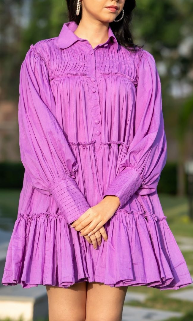 French Violet Tired Mini Dress