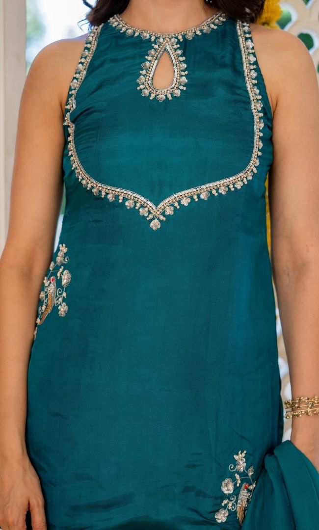 Peahen Teal Blue Suit Set