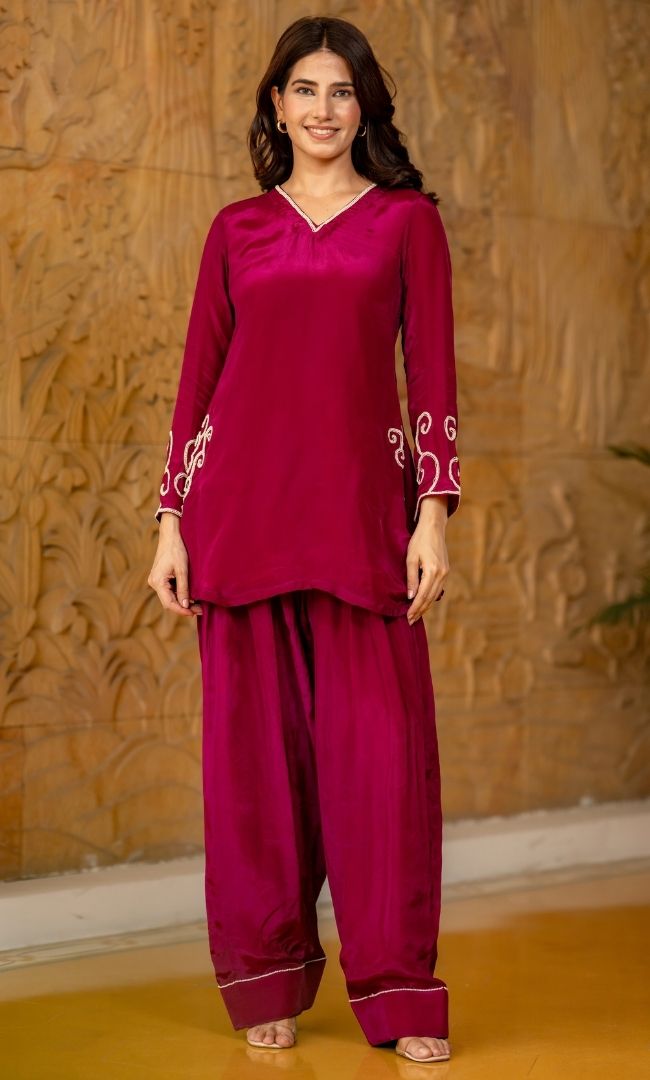 Tulip Wine Co-ord Set