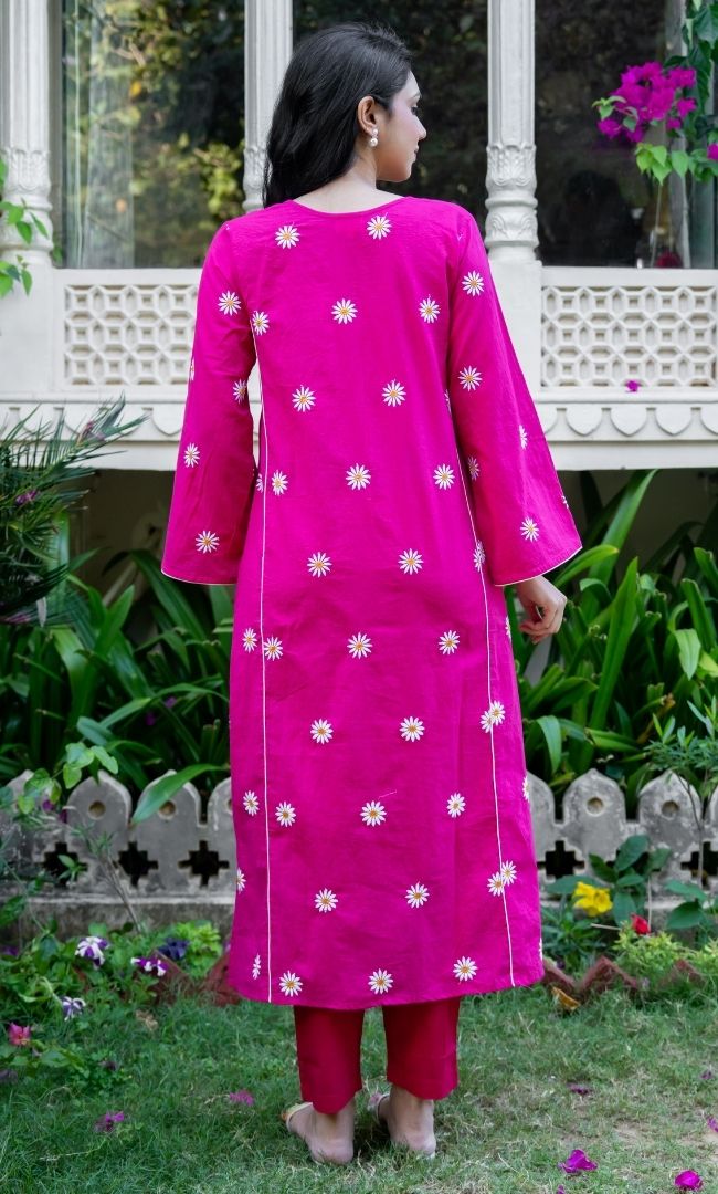 Pop Pink Kurta Set