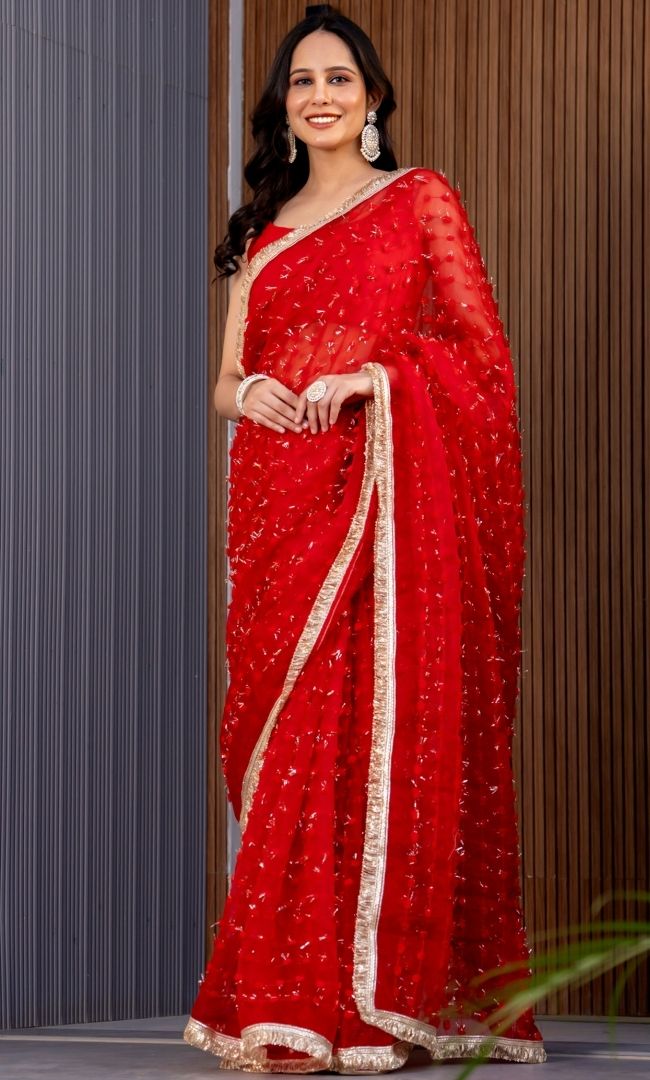 Salvia Red Saree