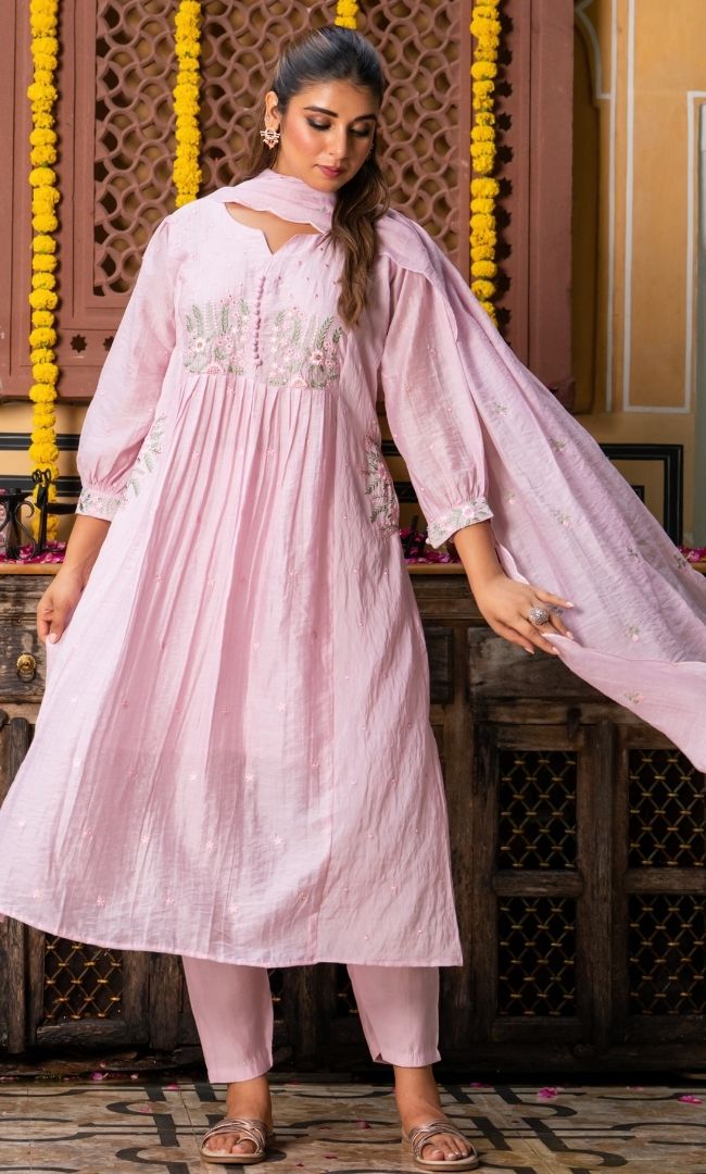 Farieha Pink Suit Set