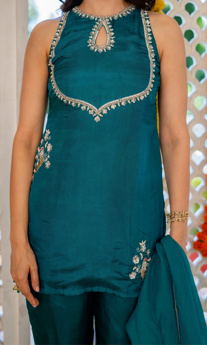 Peahen Teal Blue Suit Set