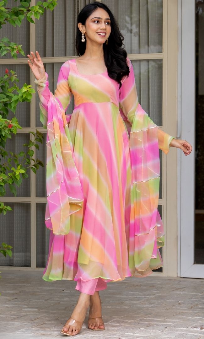 Rainbow Blush Anarkali Set