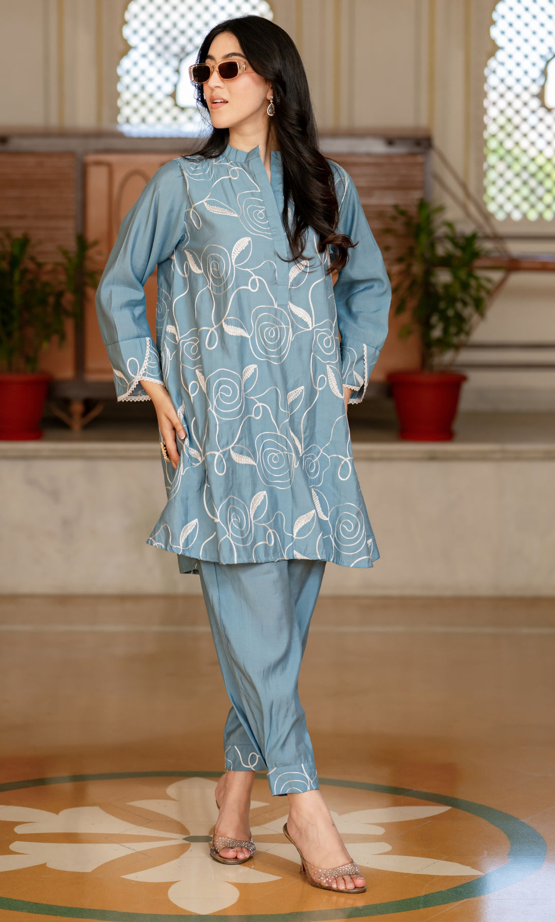 Abeer Blue Kurta Co-ord Set