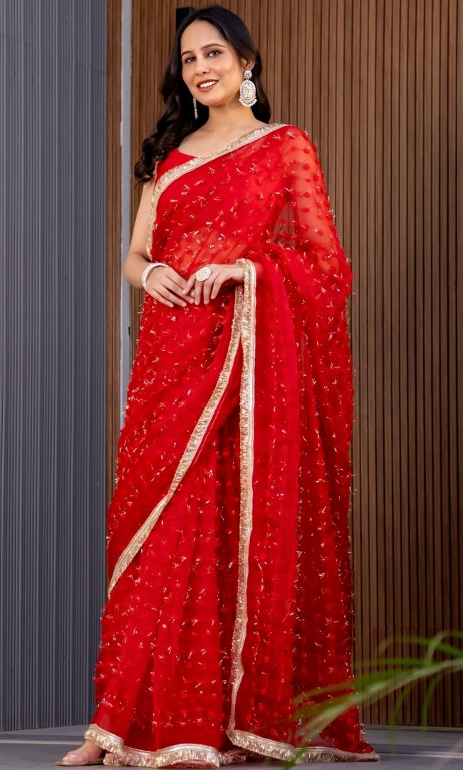 Salvia Red Saree