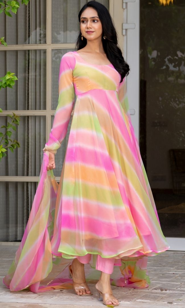 Rainbow Blush Anarkali Set