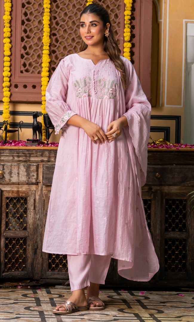Farieha Pink Suit Set