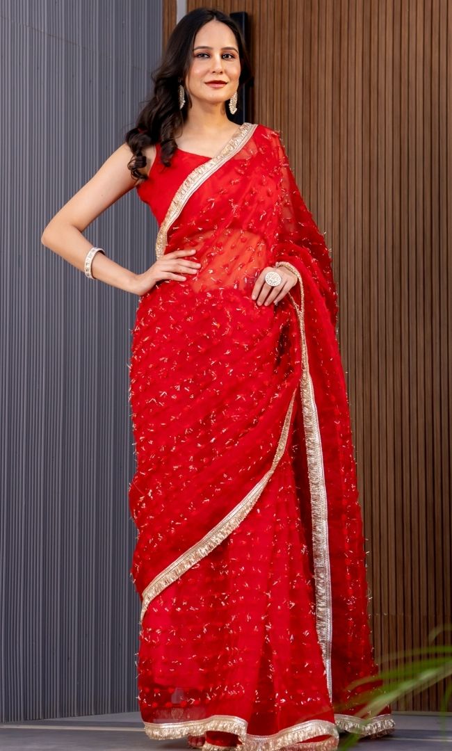 Salvia Red Saree