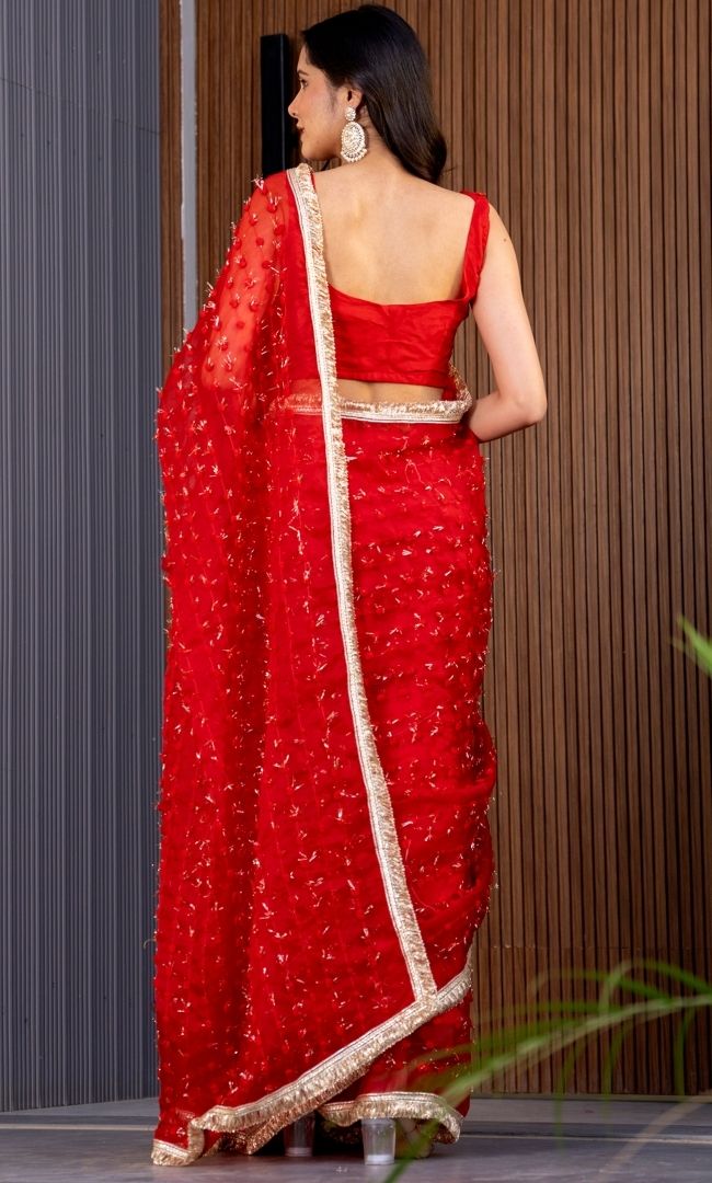 Salvia Red Saree