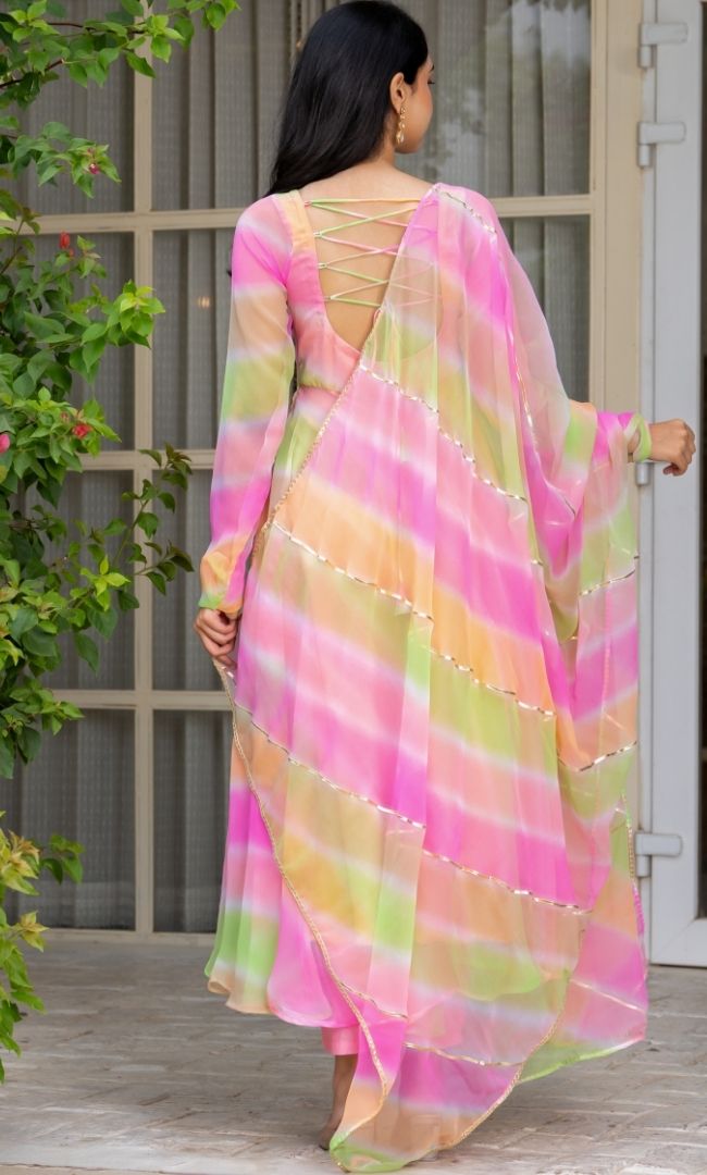 Rainbow Blush Anarkali Set