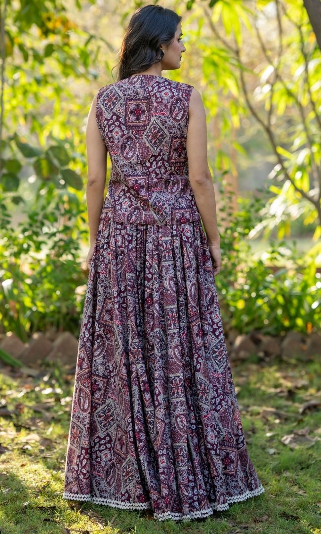 Paisley Peplum Skirt Set