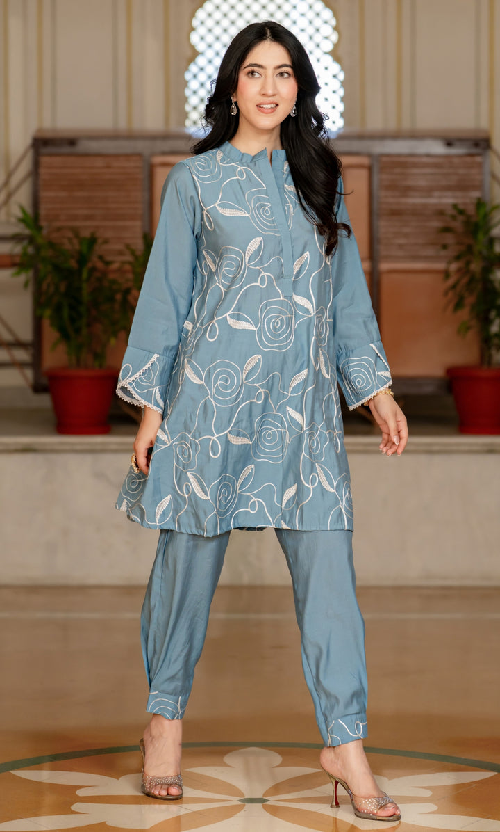 Abeer Blue Kurta Co-ord Set
