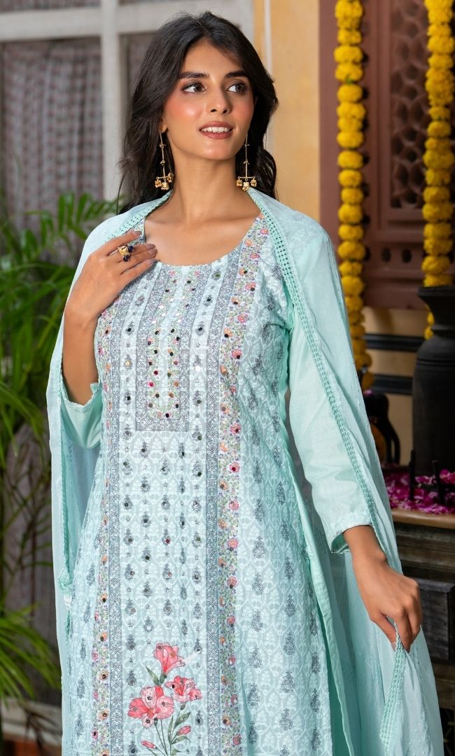 Aqua Blue Suit Set