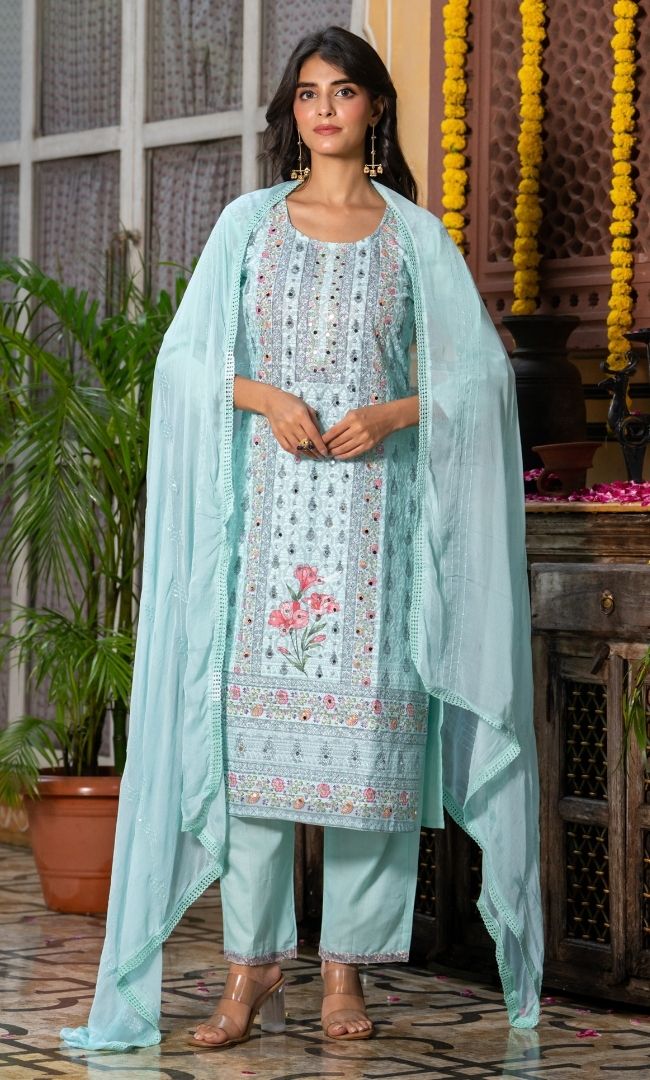 Aqua Blue Suit Set