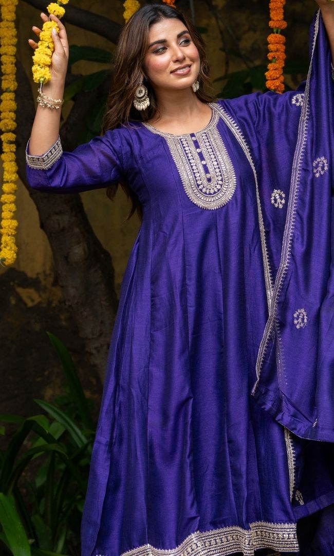 Rahi Purple Suit Set