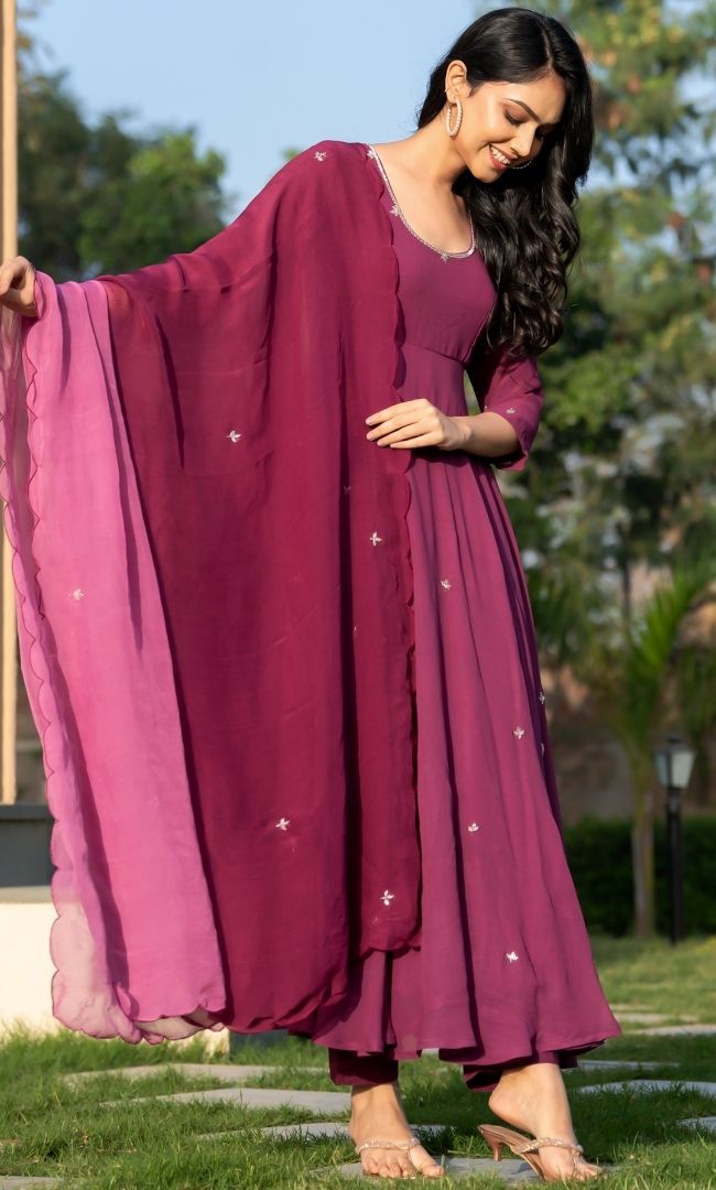 Rosewood Handwork Anarkali Set