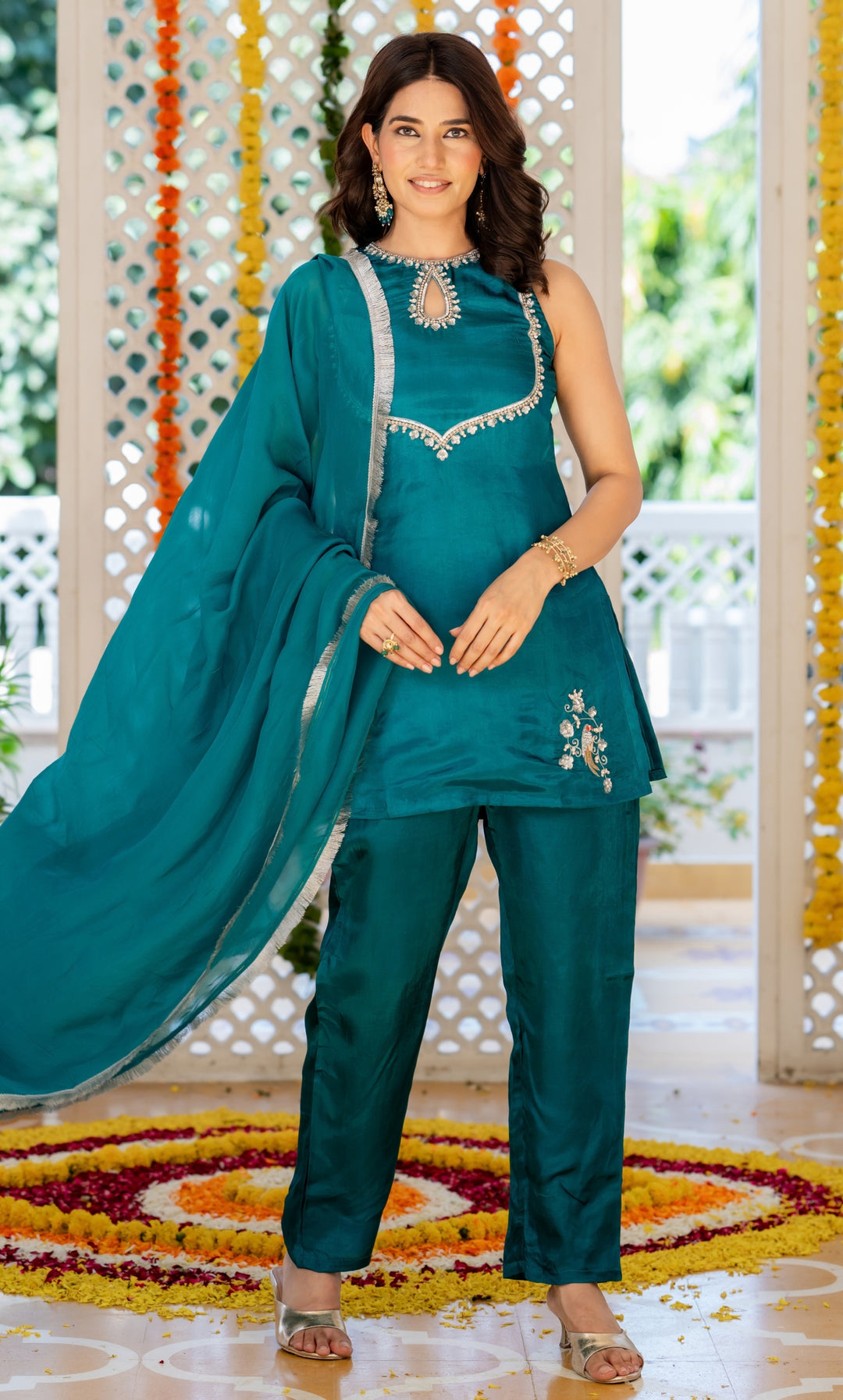Peahen Teal Blue Suit Set