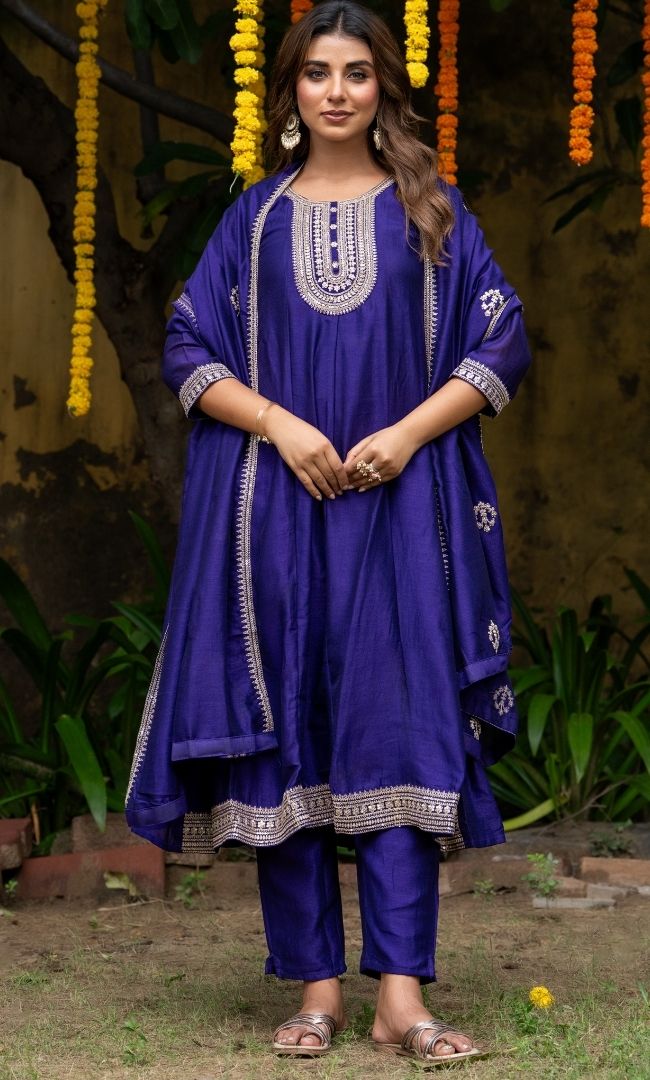 Rahi Purple Suit Set