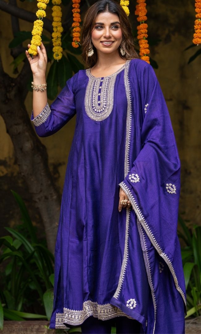 Rahi Purple Suit Set