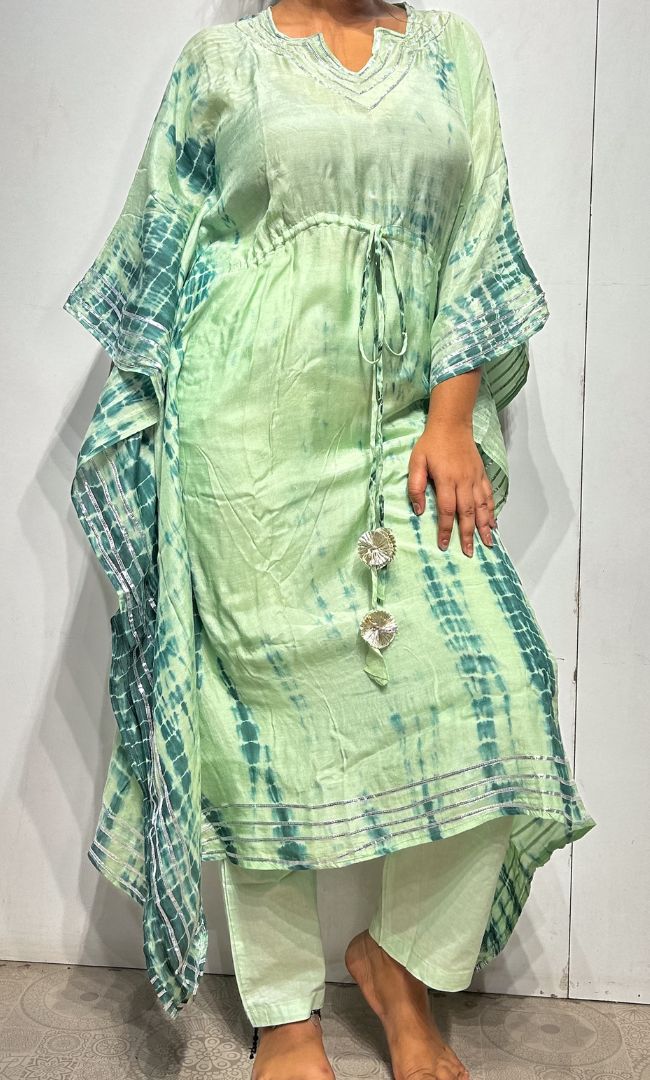 Green Shibori Kaftan