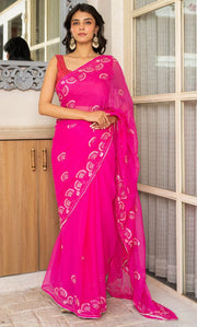 Gulab Glitz Saree
