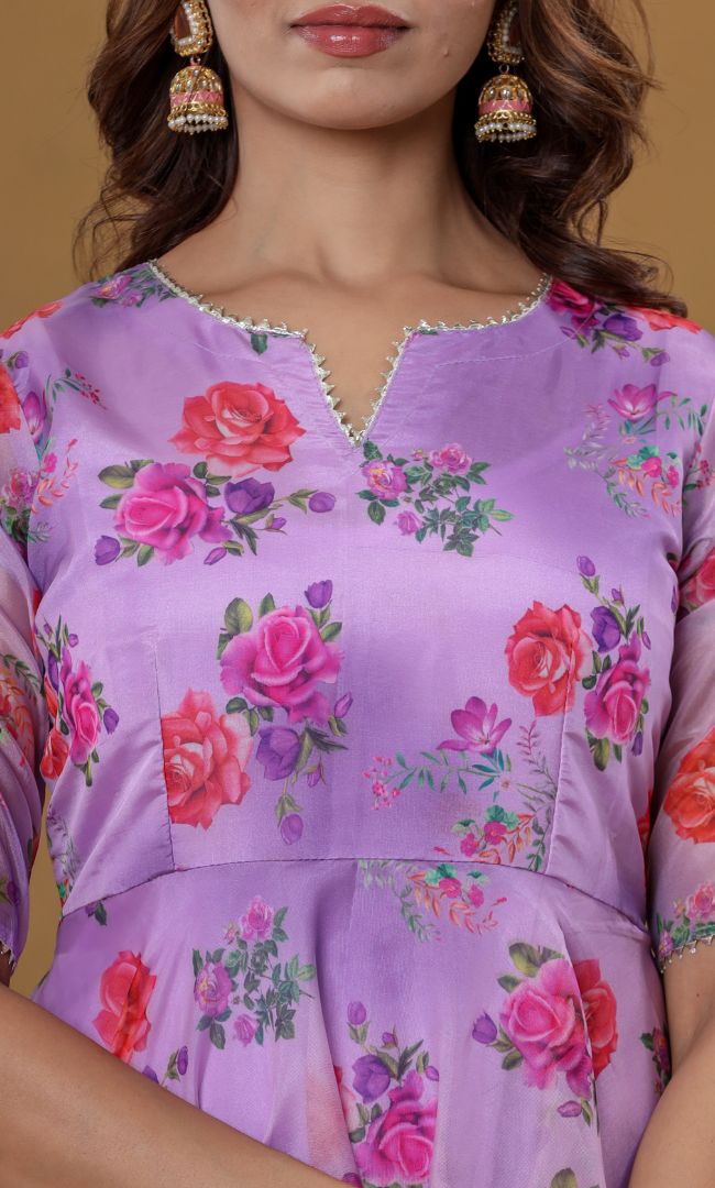 Iris Floral Anarkali Set
