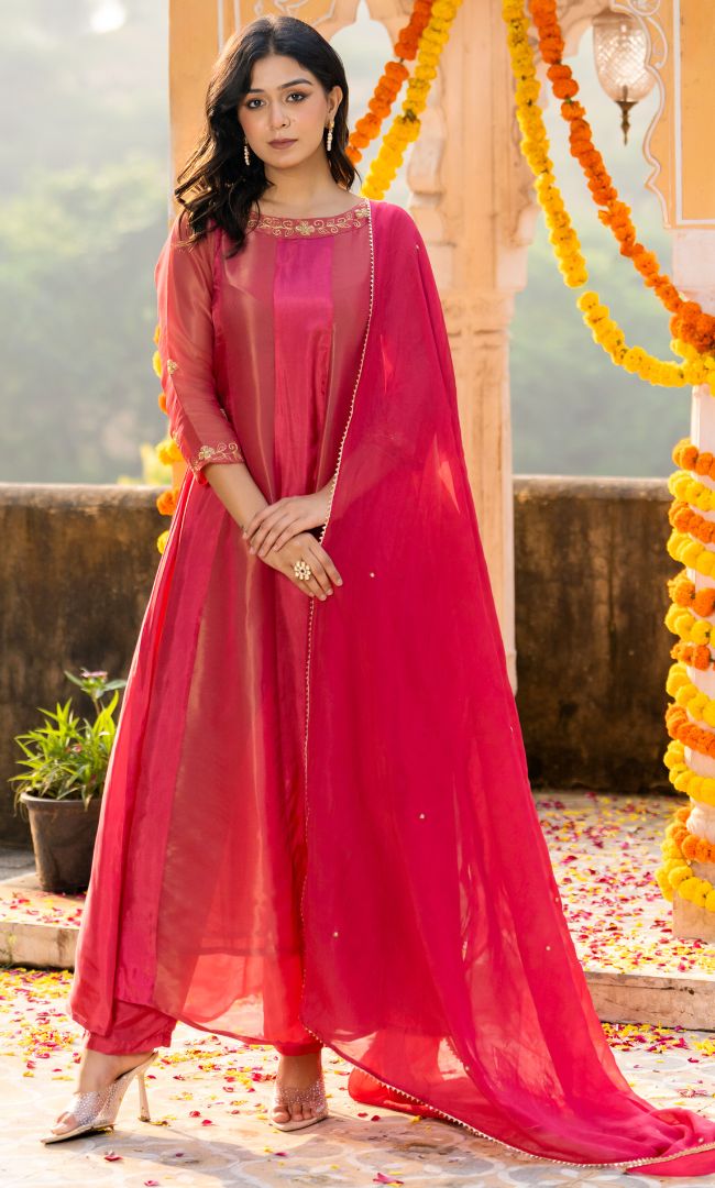 Rasberry Pink Tissue Suit Set