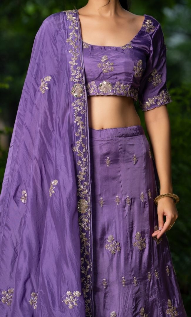 Aesthetic Purple Lehenga Set