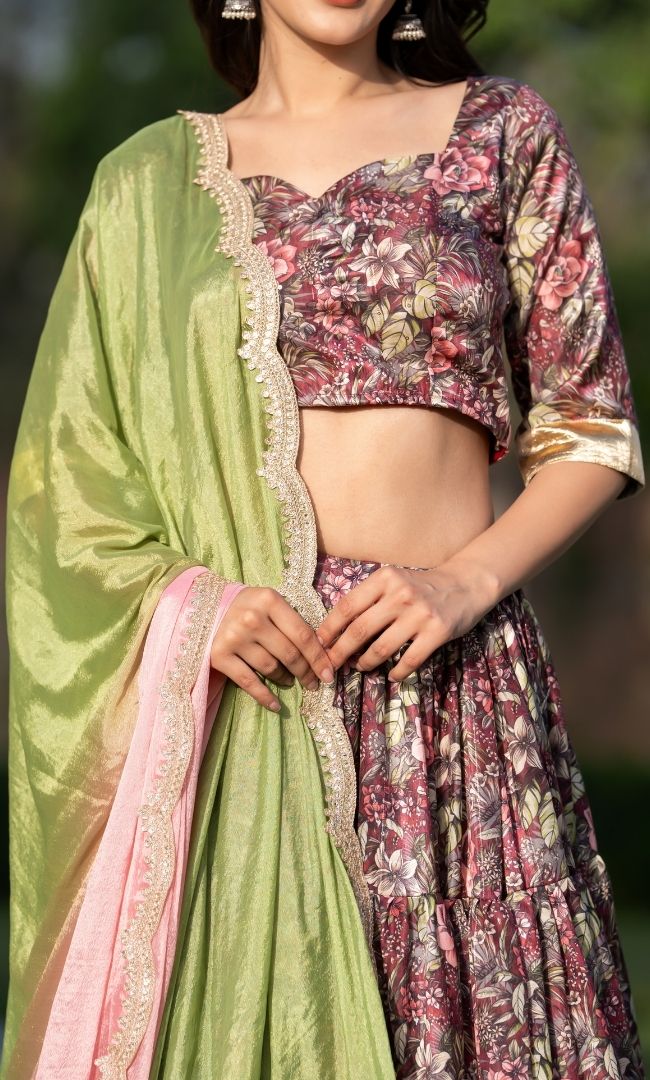 Srida Maroon Lehenga Set