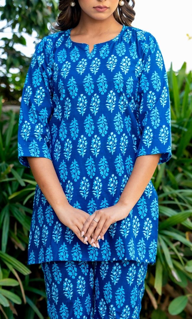 Indigo Garden Printed Rozana Set