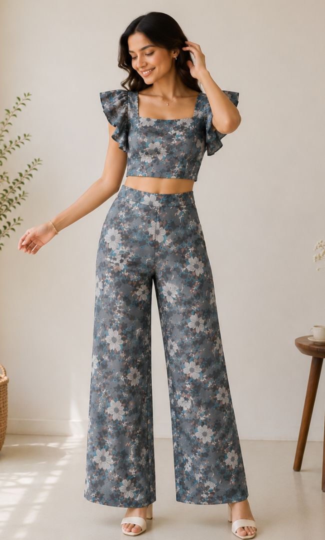 Grey Printed Co-ord Set