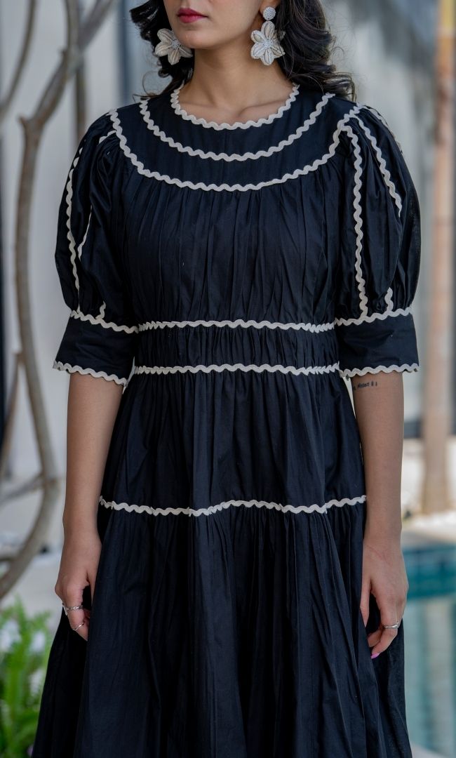 Soot Black Lacious Dress
