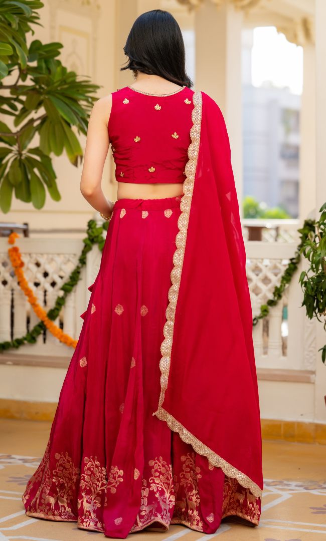 Shehnaz Pink Embroidered Lehenga Set