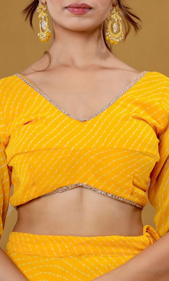 Haldi Yellow Bandhani Lehenga Set