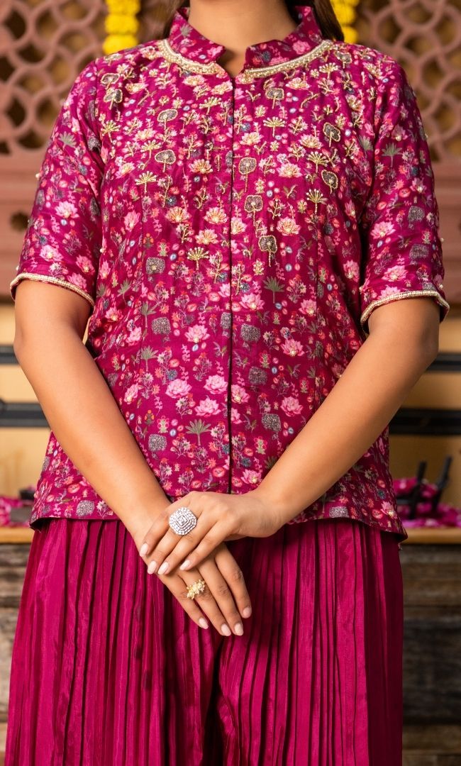 Merlina Wine Ethnic Co ord Set