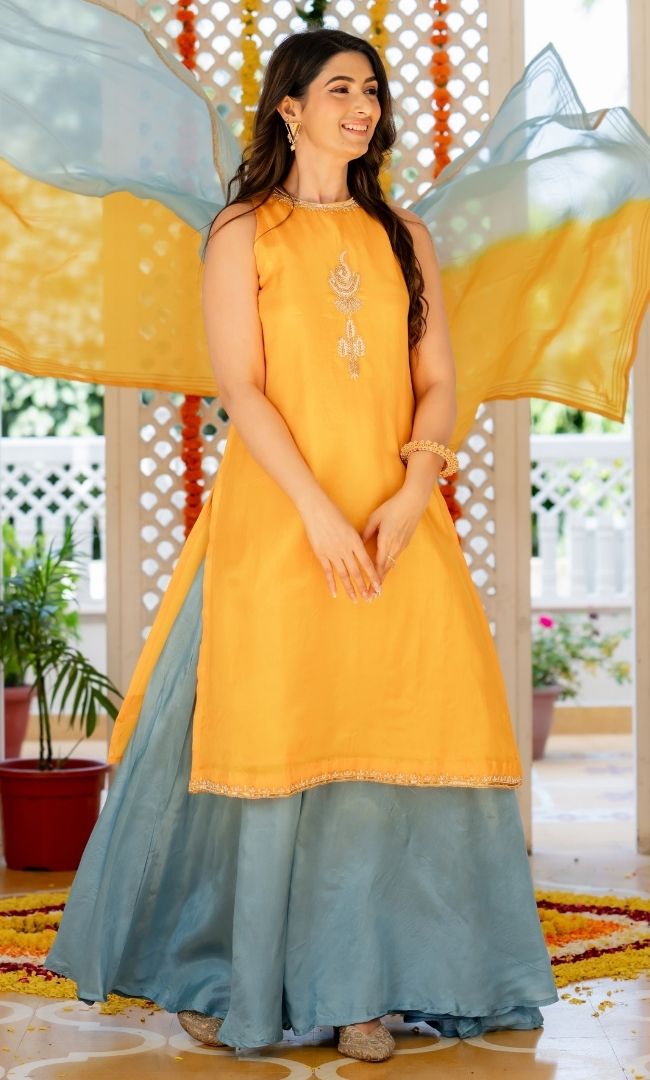 Alisha Yellow Upada Silk Suit Set