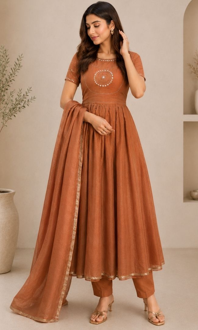 Amira Tissue Anarkali Set