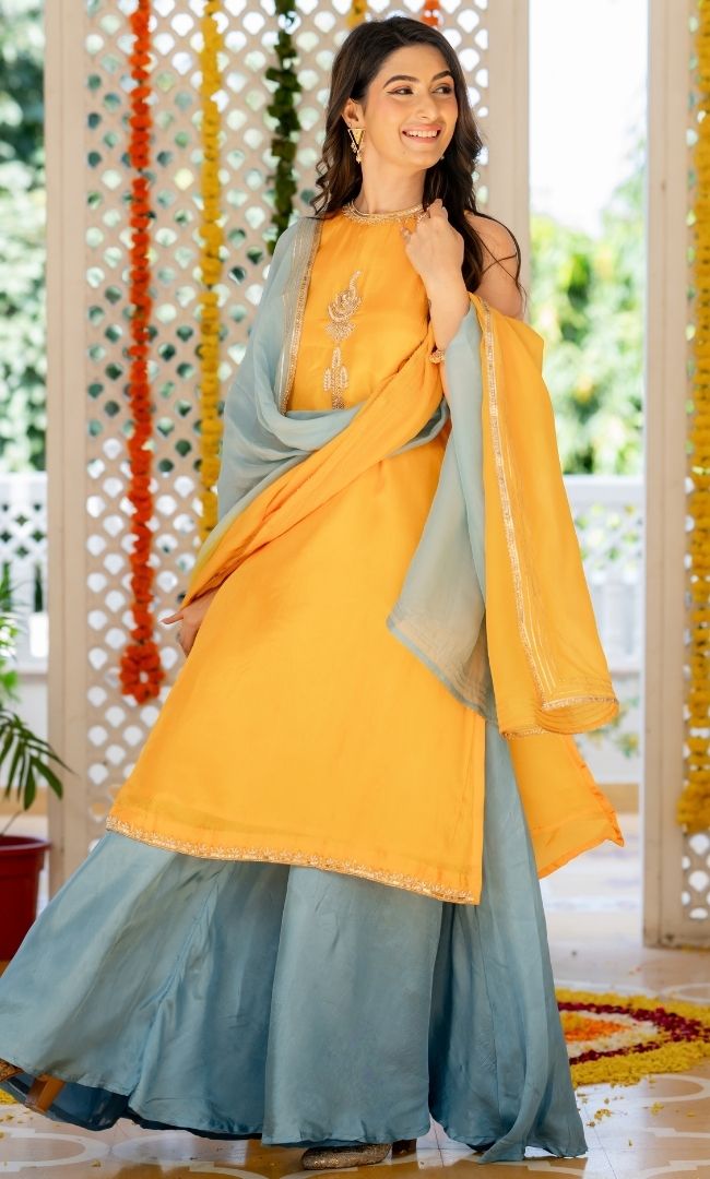 Alisha Yellow Upada Silk Suit Set