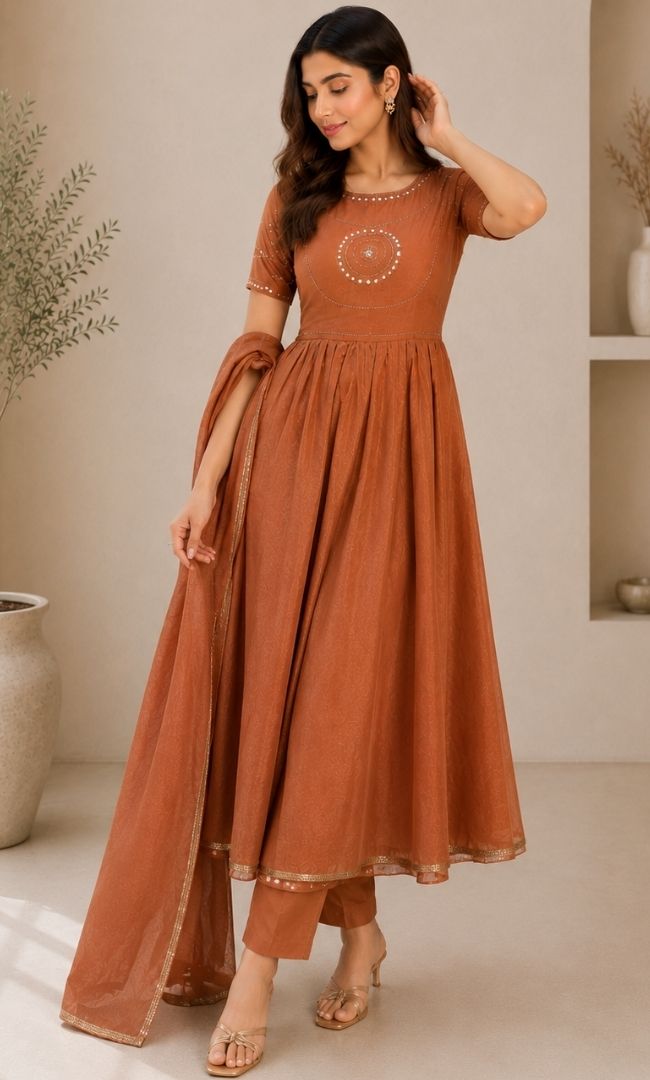 Amira Tissue Anarkali Set