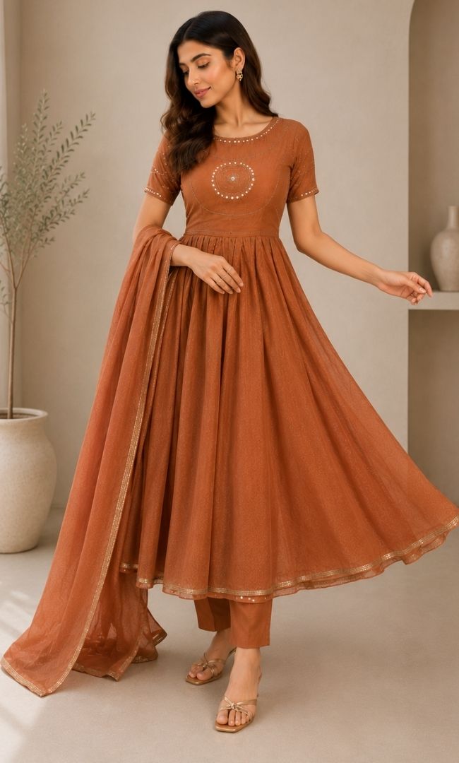 Amira Tissue Anarkali Set