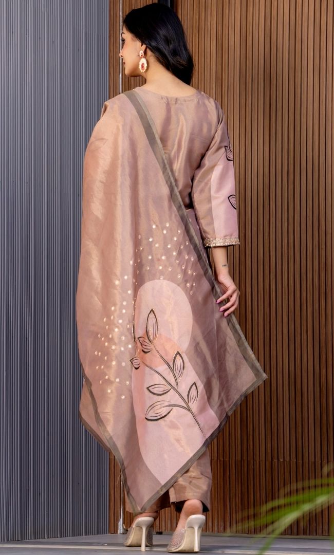 Earthen Huss Tissue Kurta