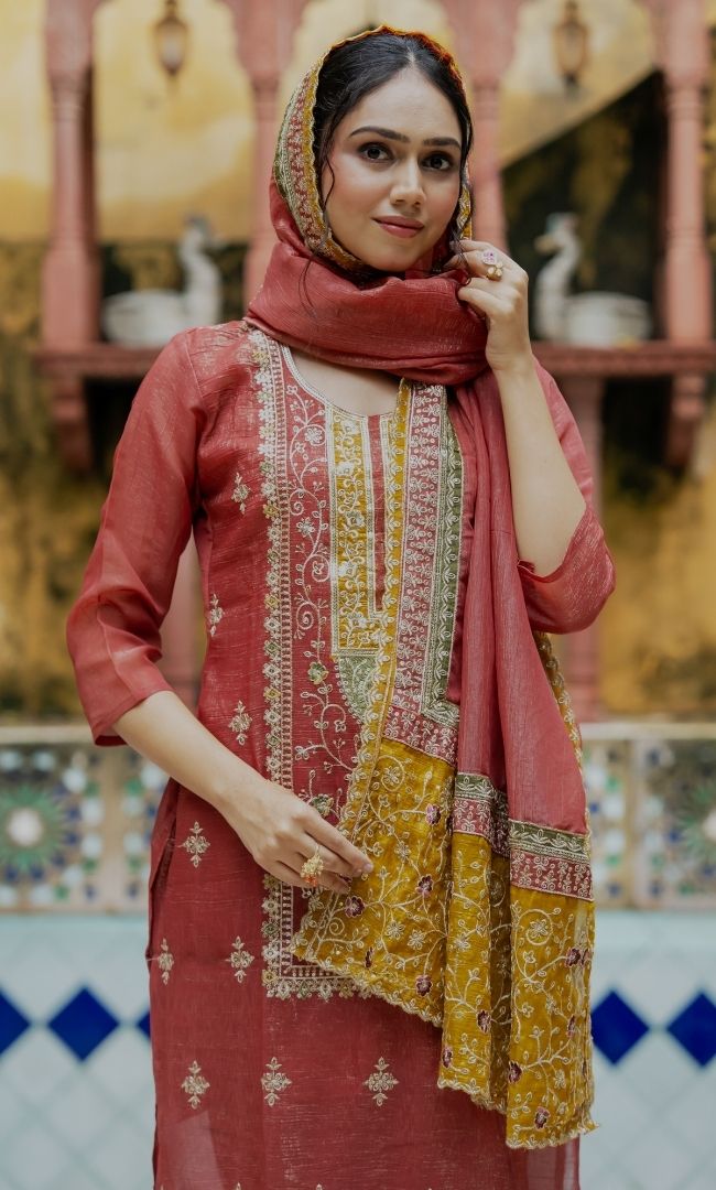 Laalima Maroon Suit Set