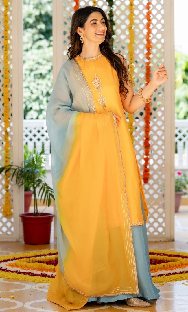 Alisha Yellow Upada Silk Suit Set