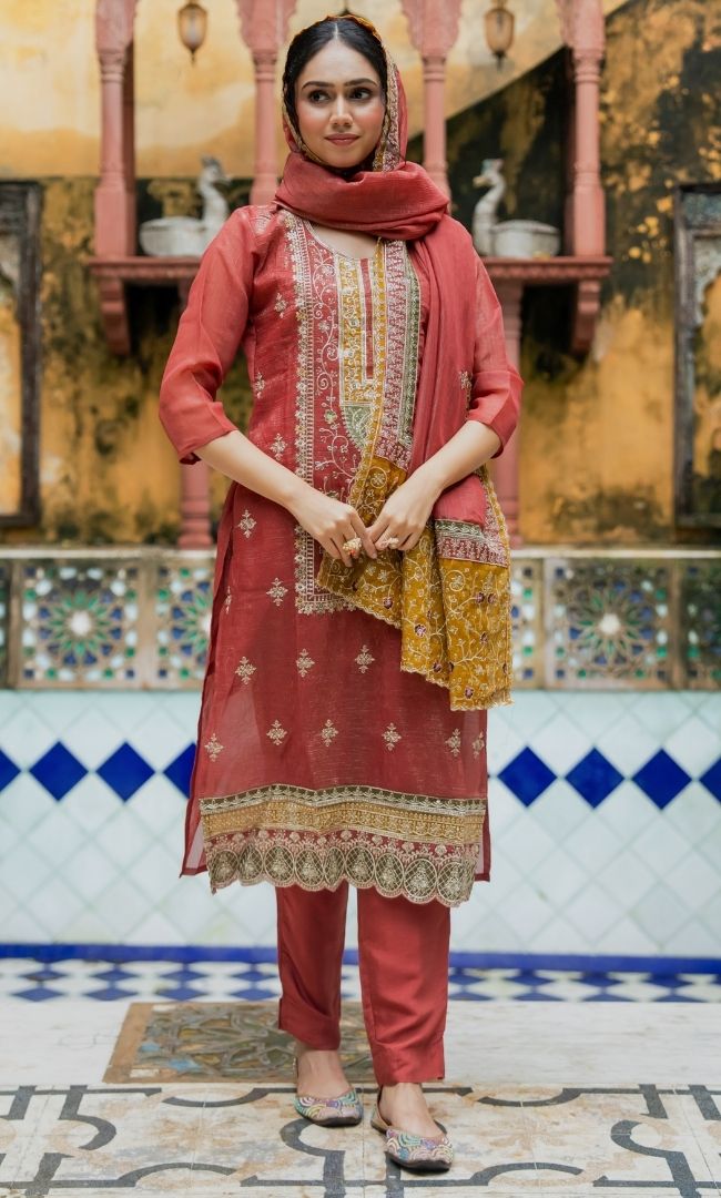 Laalima Maroon Suit Set