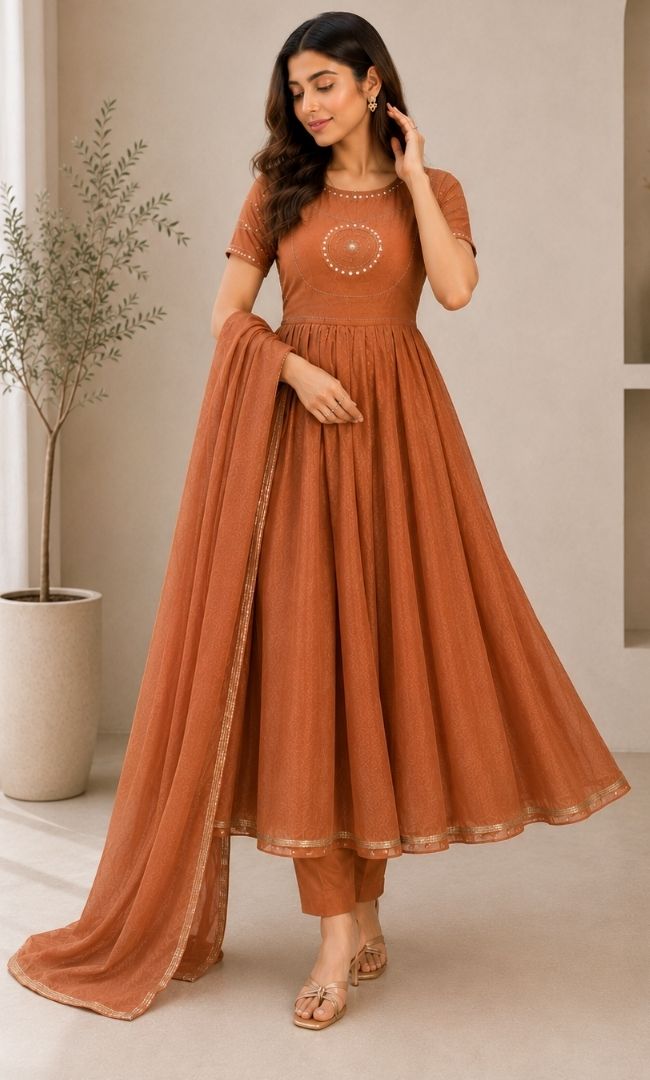 Amira Tissue Anarkali Set