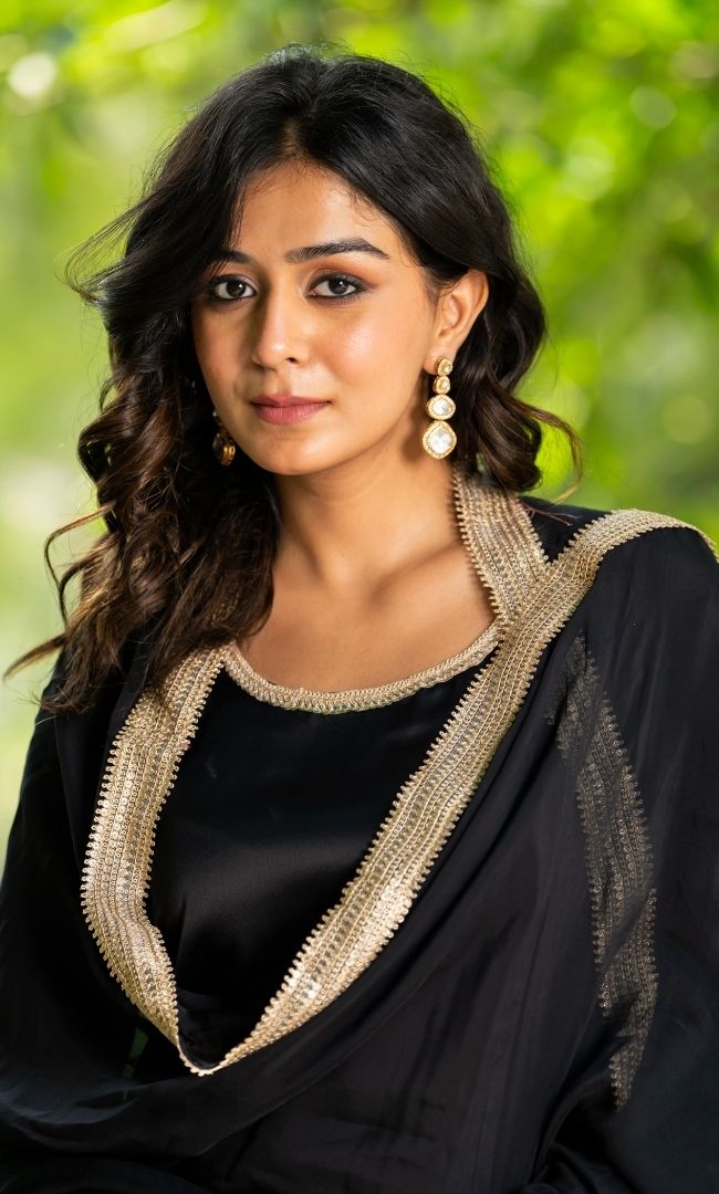 Slate Black Satin Suit Set