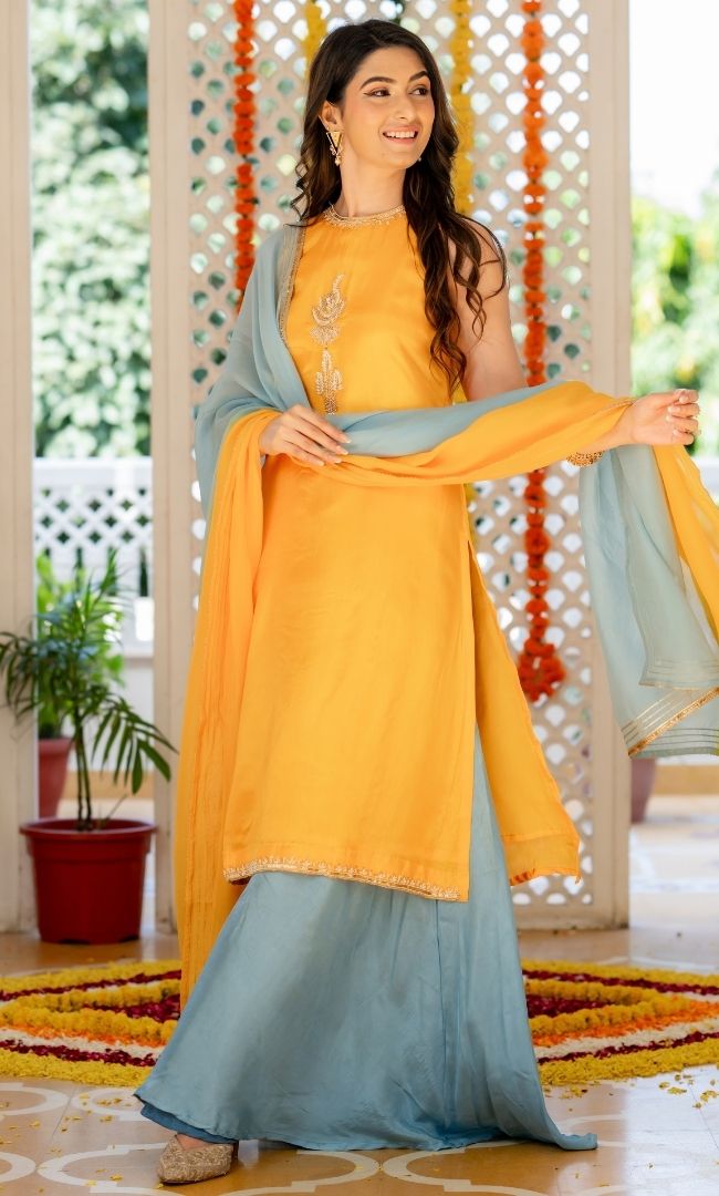 Alisha Yellow Upada Silk Suit Set
